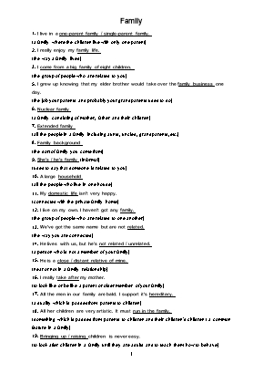 Tự ôn luyện bài nói EILTS - Chủ đề Family